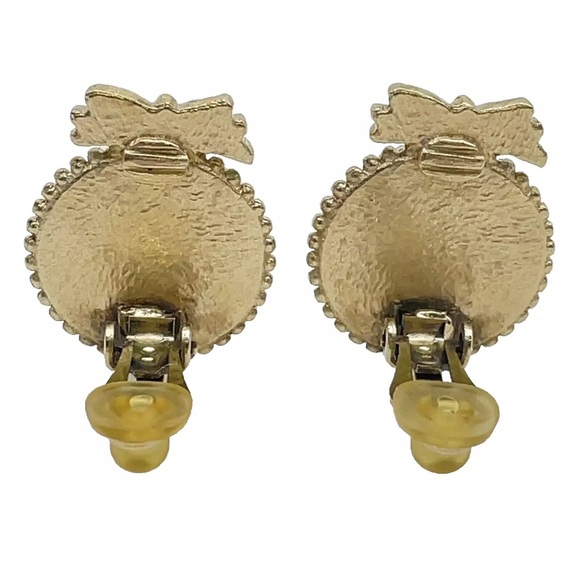 Chanel Champagne Gold Ribbon Coco Earrings - COA Included - Picture 4 of 10